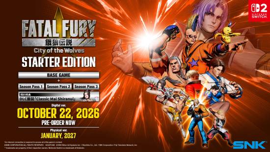 《饿狼传说：群狼之城》Nintendo Switch 2版2026年10月22日发售，实体版2027年1月21日推出