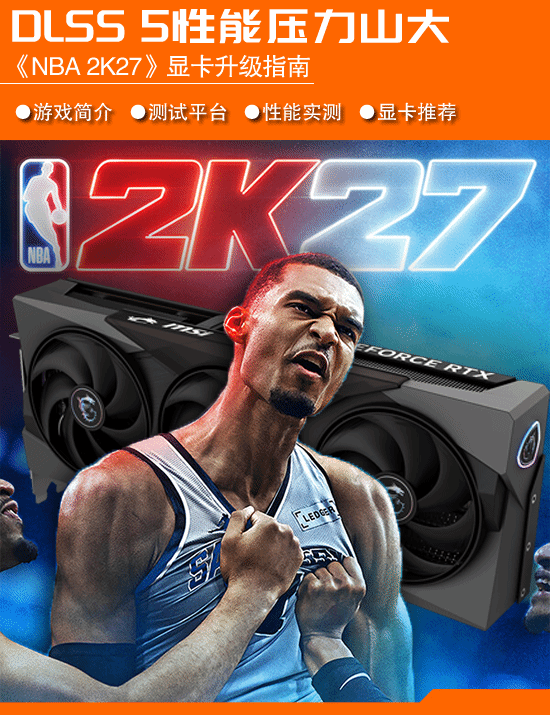 《NBA 2K27》成首批支持DLSS 5游戏之一，PC显卡升级测试公布