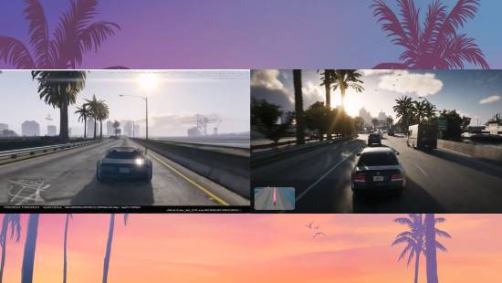 博主对比《GTA6》2015年开发画面与2026年预览：光影材质明显提升