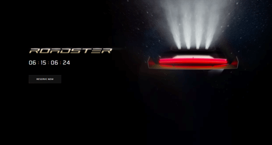 特斯拉预热第二代Roadster：贯穿式灯带亮相，10月2日发布