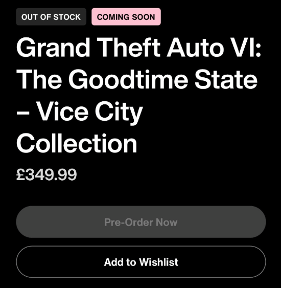 《GTA6》400美元典藏版英国48小时售罄 玩家质疑不含游戏本体