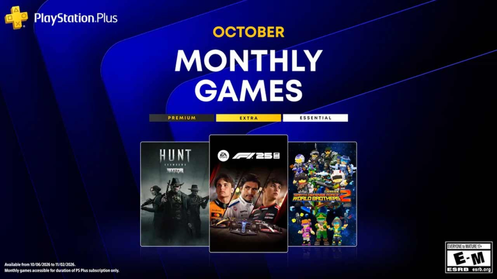 PS Plus 2026年10月免费游戏公布：《F1 25》《猎杀：对决 1896》《地球防卫军：世界兄弟2》