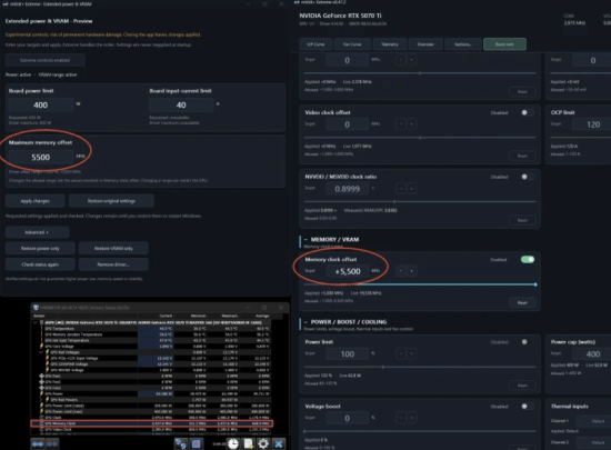 RTX 5070 Ti显存超频至39Gbps 游戏帧数仅提升约5帧