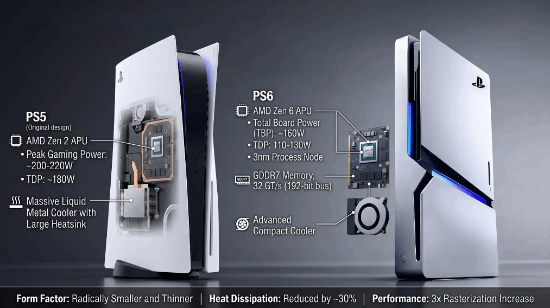 爆料称PS6功耗约160W，或采用Zen 6与RDNA 5架构