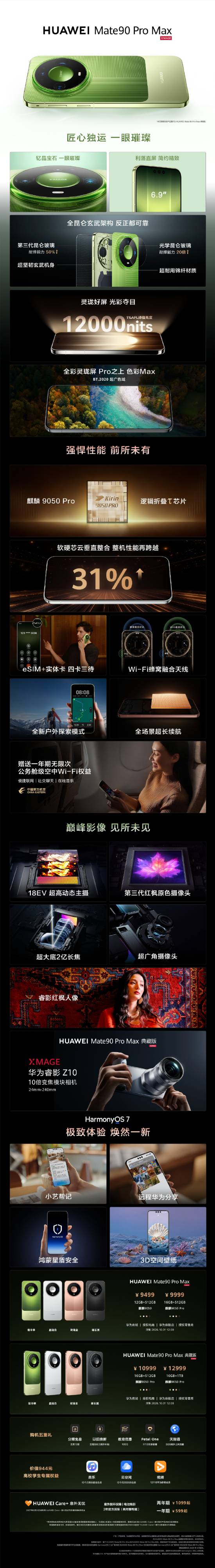 华为Mate 90系列发布并开售，Pro Max支持四卡三待，5999元起