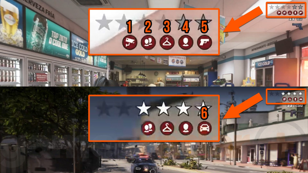 GTA 6通缉等级与Heat系统详解：星级增至六颗，新增红图标追踪机制