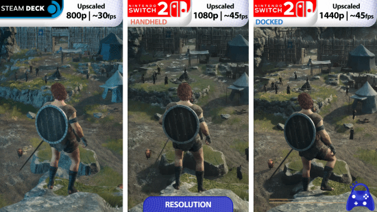 《龙之信条2》DLC黑暗觉者Switch2与SteamDeck画质对比视频公开