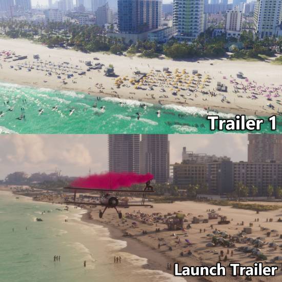 Rockstar发布《GTA6》发售预告片，玩家对比新旧画面发现多处差异