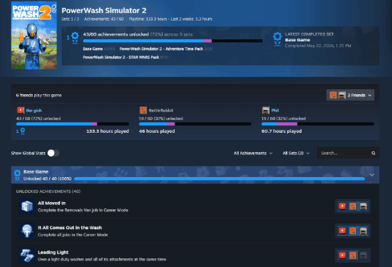 Steam成就集合功能开启测试：本体与DLC进度分开计算