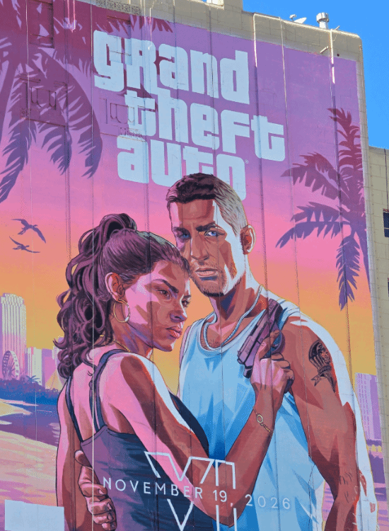 好莱坞大道《GTA6》巨幅壁画完工，标注发售日期2026年11月19日