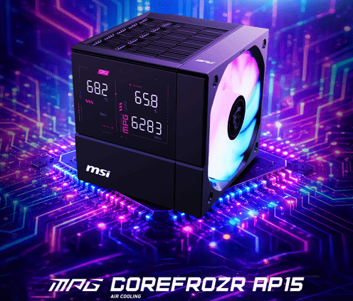 微星MPG COREFROZR AP15双塔风冷京东开售：首发549元，带数显