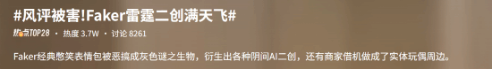 Faker二创内容在贴吧及社交平台扩散，被指低俗消费选手形象