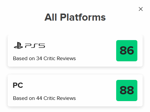 《影之刃零》PS5版M站评分降至86分，PC版维持88分